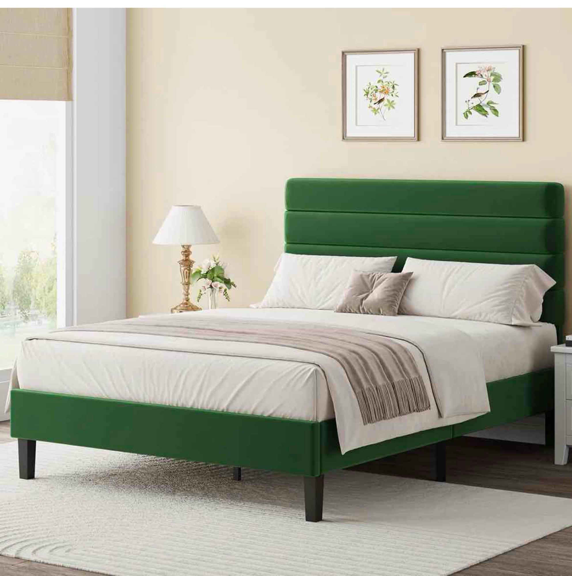Single Bed Frame Velvet 1