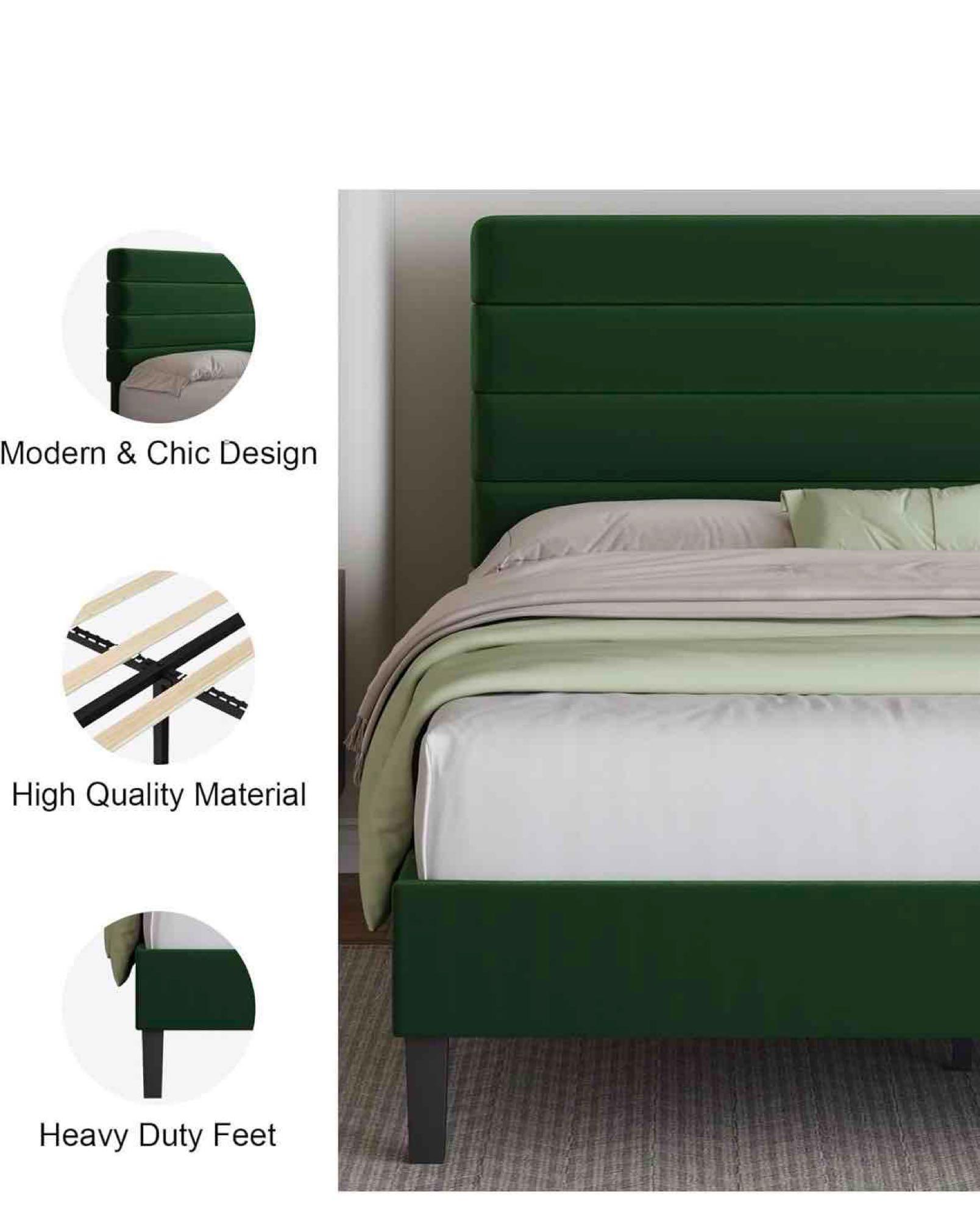 Single Bed Frame Velvet 3